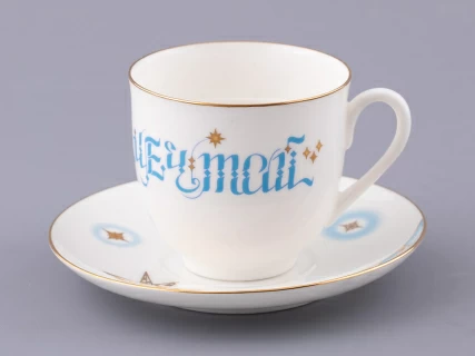 Чашка с блюдцем кофейная форма Ландыш рисунок Мечтай, арт. 81.32908.00.1, 
