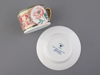 Чашка с блюдцем 250 мл в подарочной упаковке форма Соло, рисунок Дивный Пион, арт. 81.32658.00.1, 
