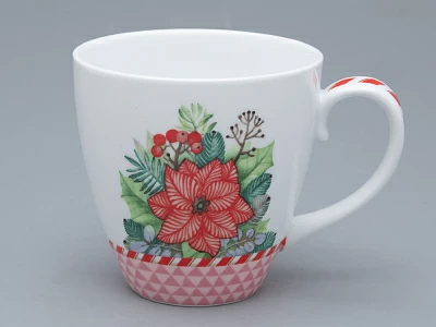 Бокал с блюдцем форма Весна рисунок Зимняя история (розовый) арт. 81.31857.00.1