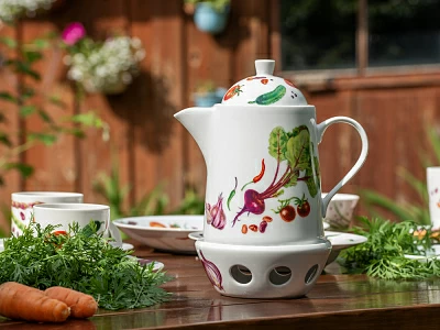 Чайник с подогревателем, 1200 мл рисунок Мамина Дача форма OPTY, арт. 80.02054.00.1