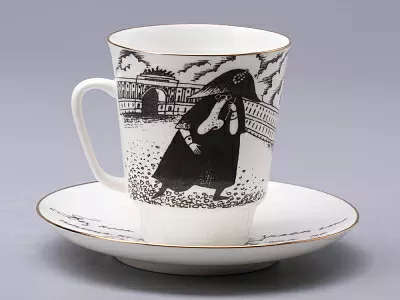 Чашка с блюдцем 165 мл форма Майская рисунок Русские писатели  Гоголь, арт. 81.31156.00.1