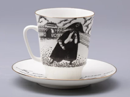 Чашка с блюдцем 165 мл форма Майская рисунок Русские писатели  Гоголь, арт. 81.31156.00.1, 