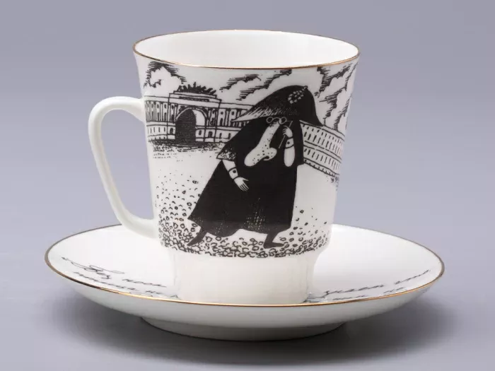 Чашка с блюдцем 165 мл форма Майская рисунок Русские писатели  Гоголь, арт. 81.31156.00.1, 