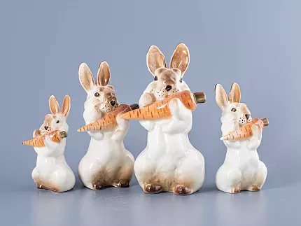 Скульптура Заяц с морковкой № 1 арт. 82.01962.00.1