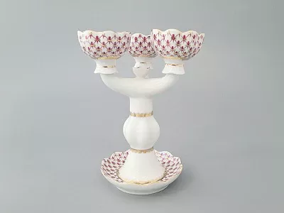 Подсвечник Трехрожковый Тюльпан Сетка-Блюз арт. 80.50232.00.1