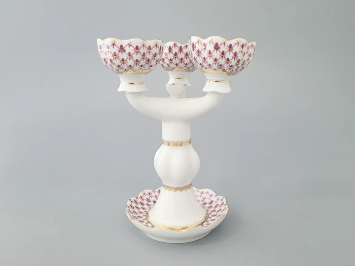 Подсвечник Трехрожковый Тюльпан Сетка-Блюз арт. 80.50232.00.1, 