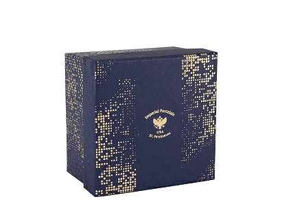 Подарочный набор форма Подсвечник круглый рисунок Сетка Блюз арт. 81.28010.00.1