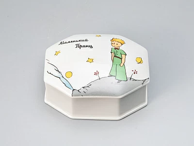 Туалетная коробочка форма Граненая, рисунок Принц на планете, арт 80.82814.00.1