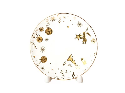 Чашка с блюдцем кофейная 200 мл форма Гвоздика рисунок Веселый праздник арт. 81.19272.00.1