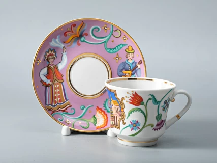 Чашка с блюдцем чайная 220 мл форма Банкетная рисунок Чудоград. Камаринская арт. 81.29158.00.1, 