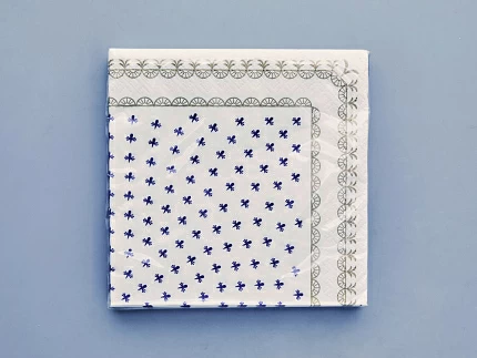 Салфетки бумажные, рисунок Кобальтовая сетка белая, 33х33 см, 20 шт, арт 14.00974.05