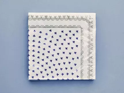 Салфетки бумажные, рисунок Кобальтовая сетка белая, 33х33 см, 20 шт, арт 14.00974.05