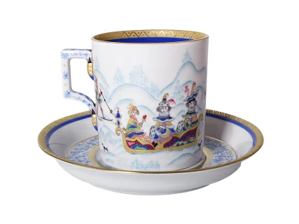 Чашка с блюдцем чайная форма Гербовая рисунок Зимние забавы 4 арт. 81.15746.00.1, 