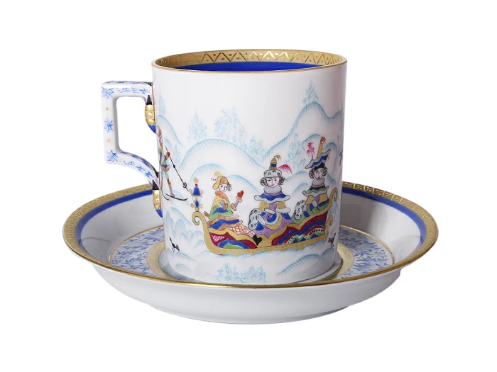 Чашка с блюдцем чайная форма Гербовая рисунок Зимние забавы 4 арт. 81.15746.00.1, 