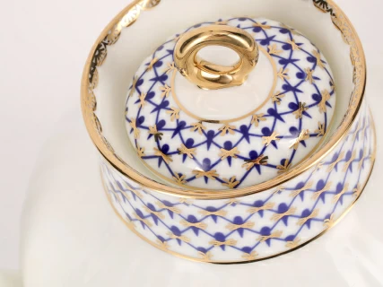 Сахарница форма Волна рисунок Кобальтовая сетка, арт. 80.06535.00.1, 