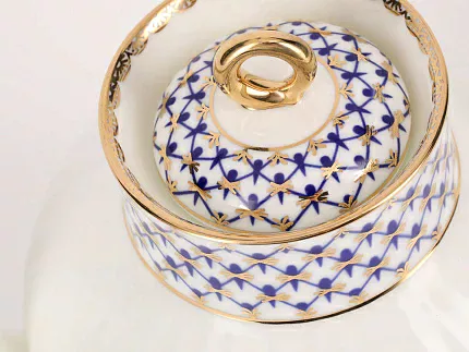 Сахарница форма Волна рисунок Кобальтовая сетка, арт. 80.06535.00.1