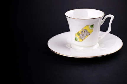 Чашка с блюдцем кофейная, рисунок Конфета Слоник, форма Юлия, арт 61.21047.00.1