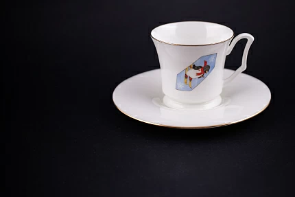 Чашка с блюдцем кофейная, рисунок Конфета Пингвин, форма Юлия, арт 61.21048.00.1