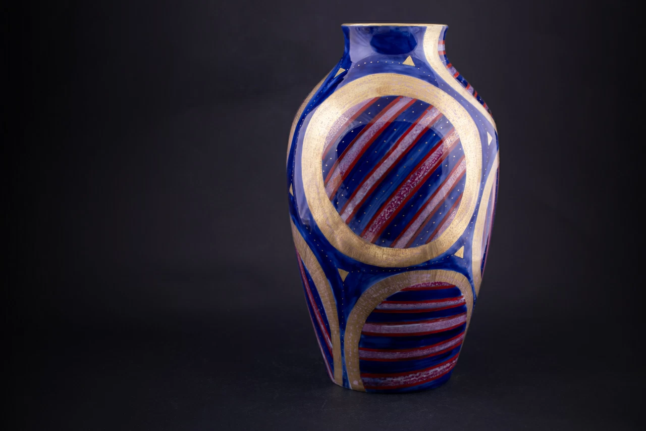 Ваза Золотые овалы на форме Ламповая, арт 60.04647.00.1, 