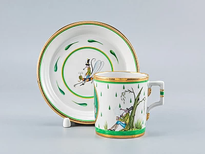 Сервиз чайный форма Гербовая рисунок Крысята-воришки, 2 персоны 7 предметов, арт. 81.16587.00.1