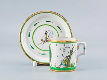 Сервиз чайный форма Гербовая рисунок Крысята-воришки, 2 персоны 7 предметов, арт. 81.16587.00.1, 