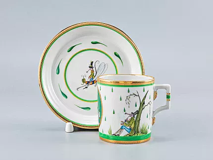 Сервиз чайный форма Гербовая рисунок Крысята-воришки, 2 персоны 7 предметов, арт. 81.16587.00.1