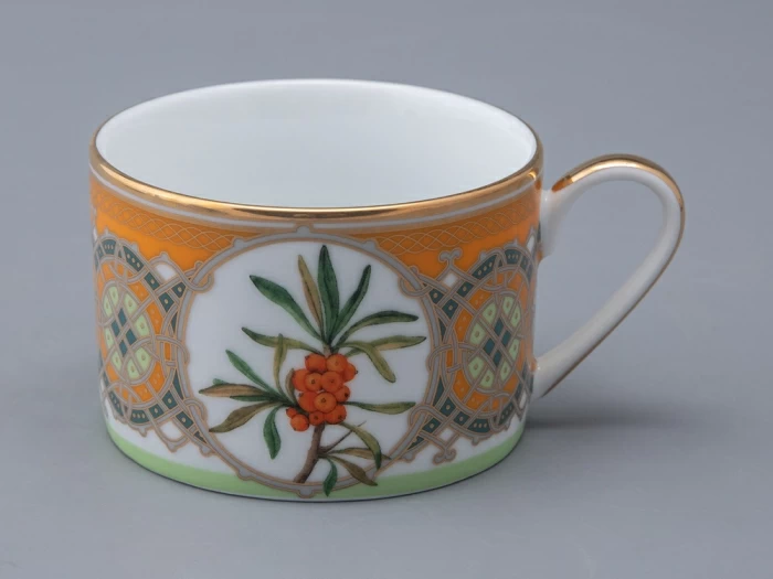 Чашка с блюдцем 250 мл в подарочной упаковке форма Соло рисунок Облепиха сибирская, арт. 81.33948.00.1, 