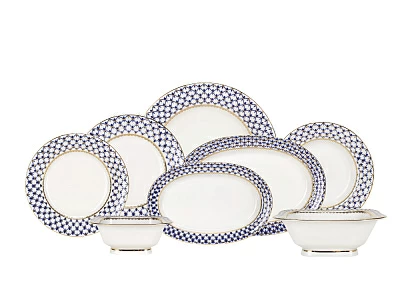 Сервиз столовый форма Молодежная рисунок Кобальтовая сетка, 6 персон 24 предмета, арт. 81.20945.00.1