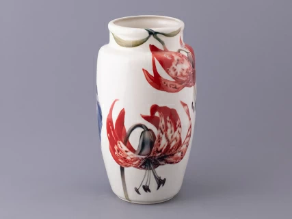 Ваза форма Китайская среднего размера рисунок Ирисы Лилия светлый, арт 80.47140.00.1, 