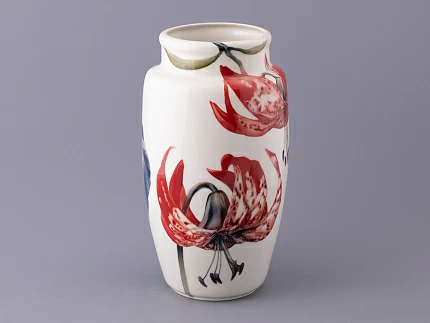 Ваза форма Китайская среднего размера рисунок Ирисы Лилия светлый, арт 80.47140.00.1