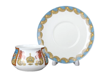 Чашка с блюдцем кофейная 180 мл форма Билибина рисунок Сказка о рыбаке и рыбке арт. 81.24272.00.1