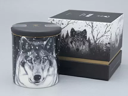 Свеча ароматическая в подарочной упаковке, рисунок Тотем. Волк аромат Тиковое дерево арт. 81.31596.00.1