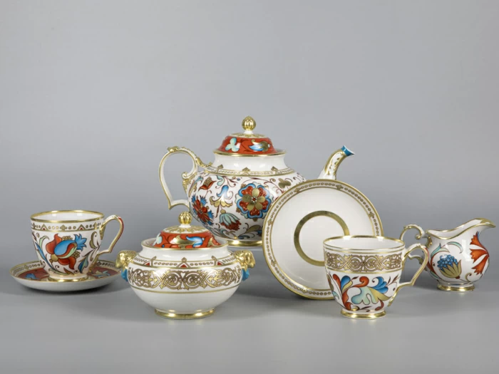 Сервиз чайный форма Александр III рисунок Русский, 6 персон 15 предметов арт. 81.30144.00.1,  Сервиз чайный форма Александр III рисунок Русский, 6 персон 15 предметов арт. 81.30144.00.1,