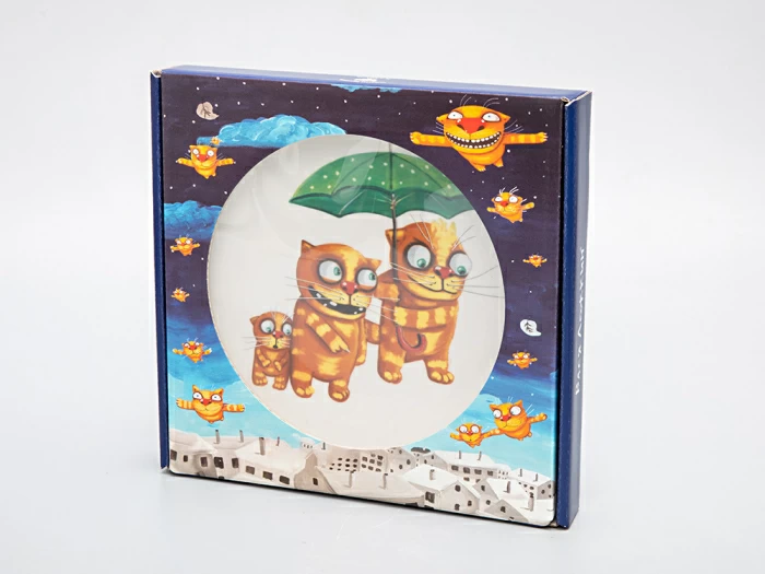 Подарочный набор дек. тарелка Эллипс Вася Ложкин. Под зонтом, арт. 81.29340.00.1, 