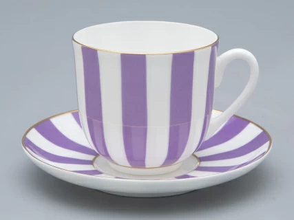 Чашка с блюдцем форма Ландыш рисунок Да и нет (с отв. фиолетовый) арт. 81.23056.00.1, 