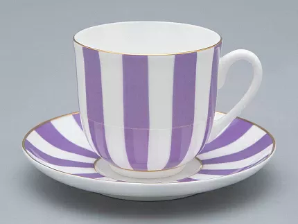 Чашка с блюдцем форма Ландыш рисунок Да и нет (с отв. фиолетовый) арт. 81.23056.00.1