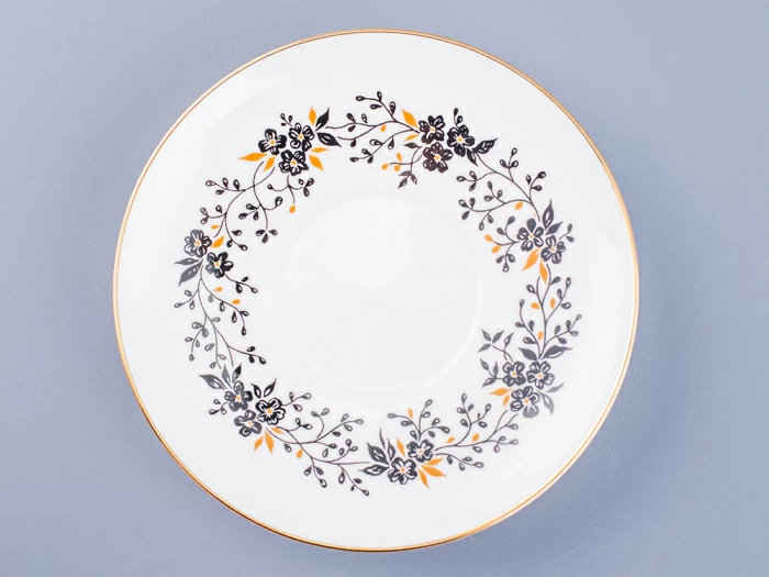 Чашка с блюдцем кофейная 155 мл форма Волна рисунок Тонкие веточки арт. 81.14403.00.1, 