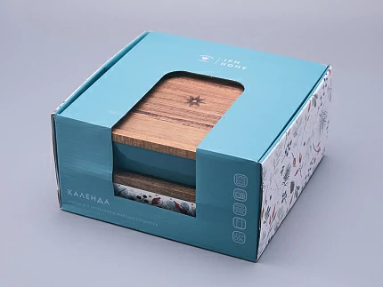 Набор для запекания с деревянной крышкой (2 предмета) в подарочной упаковке, форма Стандартная, рисунок Календа, арт 42.00075.00.1