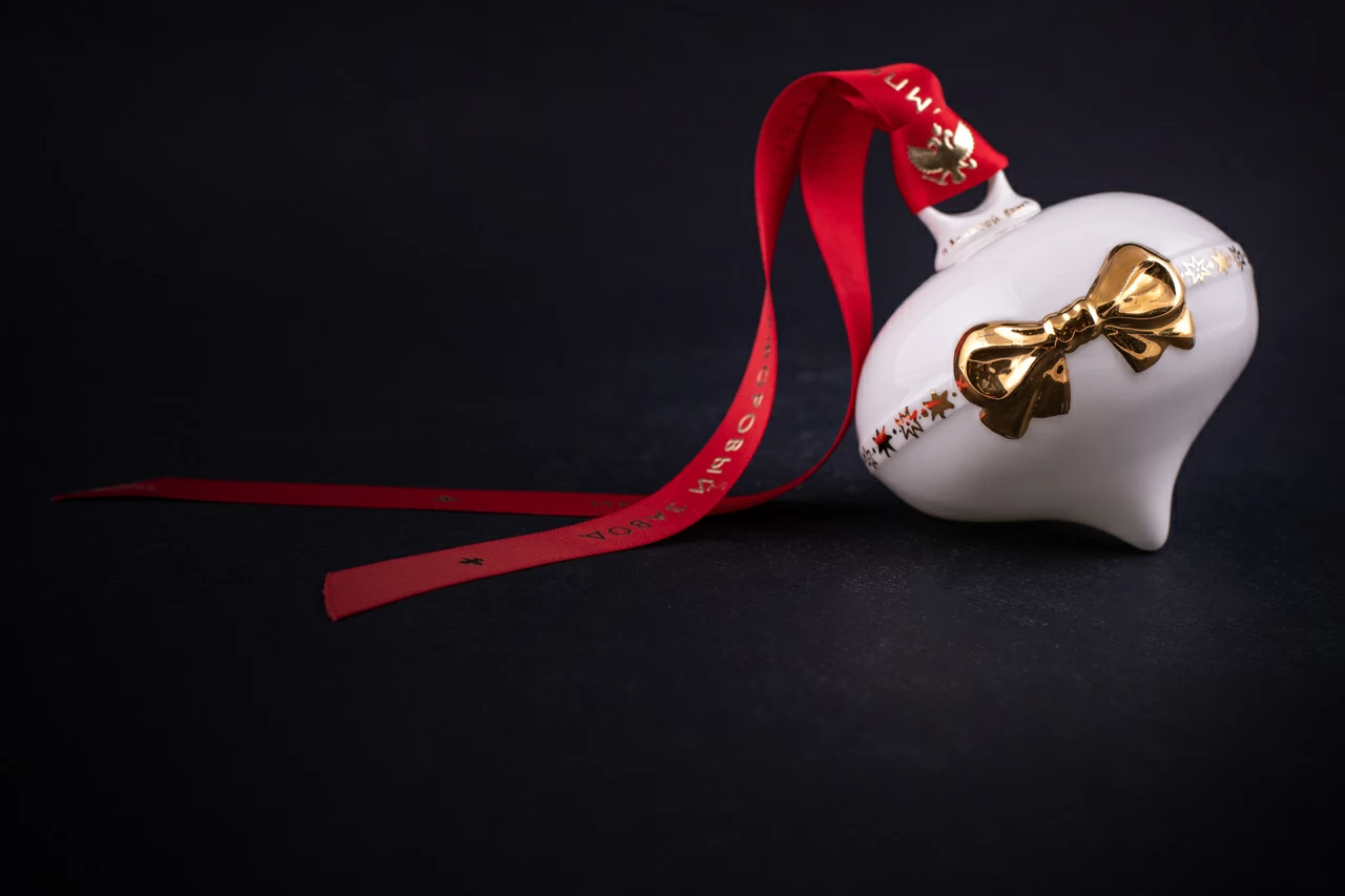 Елочная игрушка Луковица, рисунок Золотой бант, арт 60.21179.00.1, 