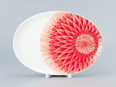 Блюдо овальное 235х170 мм форма Восточная рисунок Aloha Volcano, арт. 80.40050.00.1