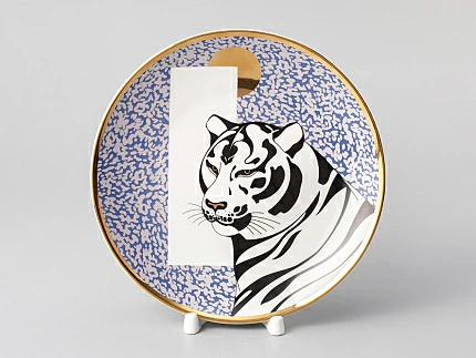 Тарелка декоративная.195 форма Эллипс рисунок Тигр. В ожидании сказки, арт. 80.38160.00.1