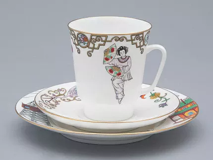 Трехпредметный комплект 165 мл форма Майская рисунок Балет Красный Мак арт. 81.31530.00.1