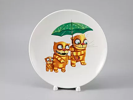 Подарочный набор дек. тарелка Эллипс Вася Ложкин. Под зонтом, арт. 81.29340.00.1
