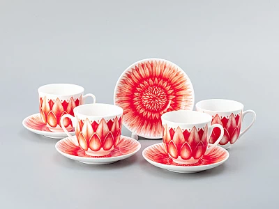 Чашка с блюдцем кофейная форма Ландыш рисунок Aloha Volcano, арт. 81.30159.00.1 Чашка с блюдцем кофейная форма Ландыш рисунок Aloha Volcano, арт. 81.30159.00.1