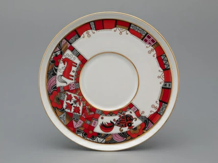 Чашка с блюдцем чайная 300 мл форма Колокол рисунок Красный конь арт.81.34079.00.1, 