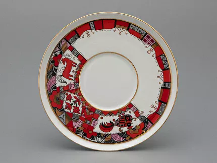 Чашка с блюдцем чайная 300 мл форма Колокол рисунок Красный конь арт.81.34079.00.1