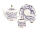 Сервиз чайный форма Юлия рисунок Кобальтовая сетка, 6 персон 14 предметов арт. 81.26236.00.1, Сервиз чайный форма Юлия рисунок Кобальтовая сетка, 6 персон 14 предметов арт. 81.26236.00.1,
