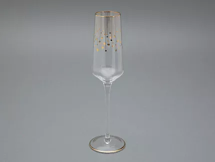 Набор из 2-х бокалов для шампанского 230 мл в подарочной упаковке, рисунок Азур золотой, арт 14.11448.07