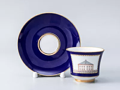 Чашка с блюдцем кофейная 145 мл форма Банкетная рисунок Классика Петербурга 52% №3 арт. 81.18110.00.1