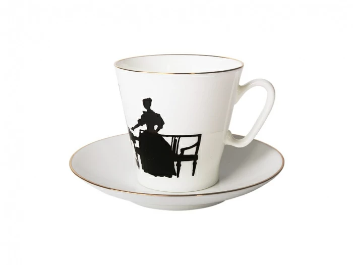 Чашка с блюдцем кофейная 80 мл.,  форма Черный кофе,  рисунок Вдвоем арт. 81.14925.00.1, 